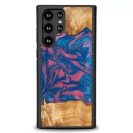 Etui i futerały do telefonów - Etui z drewna i żywicy na Samsung Galaxy S22 Ultra Bewood Unique Vegas - różowo-niebieskie - miniaturka - grafika 1