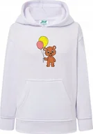 Bluzy dla dziewczynek - BLUZA DZIECIĘCA Z KAPTUREM MIŚ BAWEŁNA PREZENT DZIECKO HAFT KOMPUTEROWY - miniaturka - grafika 1