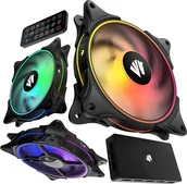 Wentylatory komputerowe - Wentylator AsiaHorse FS9002 Pro 120 mm Czarny 3-pack + Hub FS-9002 PRO 3pack Black - miniaturka - grafika 1