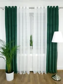 Zasłony - Zasłona welurowa - szmaragdowa zieleń, zasłona na przelotkach - miniaturka - grafika 1