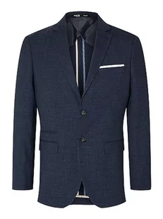 SELETED HOMME Męska kurtka garniturowa Slhslim-Oasis Linen BLZ Noos, granatowy, 90 - Kurtki męskie - miniaturka - grafika 1