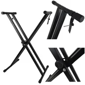Akcesoria do instrumentów klawiszowych - FONOTE KXX-1 Statyw pod keyboard czarny - miniaturka - grafika 1