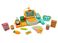 Zabawy w naśladowanie dorosłych - KIK, edukacyjna sklepowa kasa fiskalna - mikrofon, waga, czytnik, akcesoria - miniaturka - grafika 1