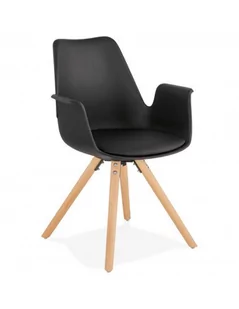 Kokoon Design Krzesło Design Skanor czarne nogi drewniane AC02410BLNA - Krzesła - miniaturka - grafika 1