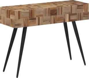 vidaXL Stolik konsolowy, 110x34x80 cm, drewno tekowe z odzysku - Konsole i sekretarzyki - miniaturka - grafika 1