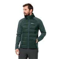 Kurtki męskie - Męska kurtka hybrydowa Jack Wolfskin TASMAN DOWN HYBRID M black olive - S - miniaturka - grafika 1