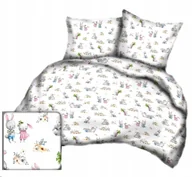 Pościel - pościel bawełna lux 220x220 + 2 poszewka B 545 zajęczaki białe Wielkanoc - miniaturka - grafika 1
