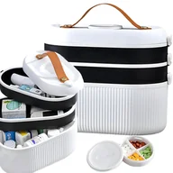 Kosmetyczki, organizery i kuferki - Organizer Kosmetyczka Skrzynka na Kosmetyki Leki Apteczka Wielowarstwowa - miniaturka - grafika 1