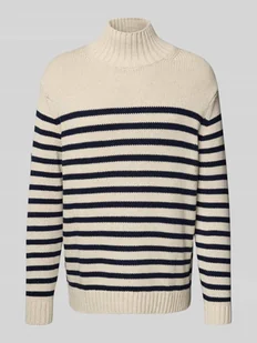 Sweter z dzianiny o kroju relaxed fit z czystej bawełny model ‘BRETON’ - Swetry męskie - miniaturka - grafika 1