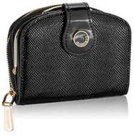 Portfele - Portfel Damski Skórzany Monnari Czarny Łuska Skóra Naturalna - miniaturka - grafika 1