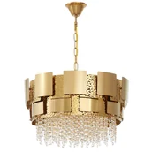 Lampy sufitowe - NOWOCZESNY ŻYRANDOL KRYSZTAŁOWY ZŁOTY DIONA D60 - miniaturka - grafika 1