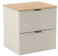 Szafki łazienkowe - Kaszmirowa nowoczesna szafka pod umywalkę z orzechowym blatem G1-R90 - miniaturka - grafika 1