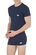 Koszulki męskie - Emporio Armani Męski T-shirt z logo Crew Neck Shiny, morski, M - miniaturka - grafika 1