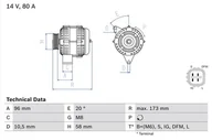 Alternatory - Alternator Bosch 0 986 082 040 - miniaturka - grafika 1