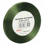 Pasmanteria - Brewis Wstążka dekoracyjna satynowa 6mm/32m zielona 19 - miniaturka - grafika 1