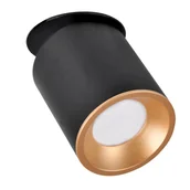 Oprawy, klosze i abażury - Polux Oczko przegubowe podtynkowe Haron 1x10W GU10 czarno-złote 314222 - miniaturka - grafika 1