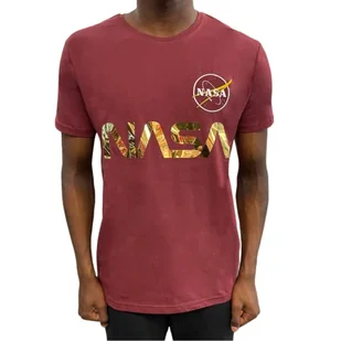 ALPHA INDUSTRIES Bluzka odblaskowa NASA, bordowa/błyszczące złoto, S, bordowy/błyszczący złoty, S - Bluzki damskie - miniaturka - grafika 1