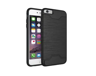 Etui ochronne do Apple iPhone 6 Plus 5,5 cala stojące twarde etui z uchwytem na karty Pokrowiec ochronny (czarny) - Etui i futerały do telefonów - miniaturka - grafika 1