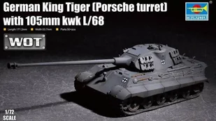 Trumpeter Niemiecki czołg ciężki PzKpfW VI King Tiger (wieża Porsche) z działem 105mm kWh L68 07161 - Kolekcjonerskie modele pojazdów - miniaturka - grafika 2