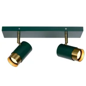 Lampy sufitowe - Lucide LAMPA sufitowa FLORIS 35913/02/33 regulowana OPRAWA metalowe reflektorki zielone złote - miniaturka - grafika 1