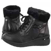 Botki damskie - Botki Czarne 9-26105-43 019 Black Comb (CP418-a) Caprice - miniaturka - grafika 1