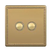 Wyłączniki światła i elektryczne - VARILIGHT OLD Włącznik podwójny JUBILEE  mosiądz szlifowany  VARILIGHT OLD - miniaturka - grafika 1
