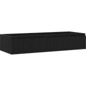 Szafki łazienkowe - Mexen Rivel szafka łazienkowa podumywalkowa 120 cm, 1 szuflada, ryflowana , czarna mat - 91A20-12023-1-BF71 - miniaturka - grafika 1