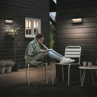 Lampy ogrodowe - Philips Kinkiet zewnętrzny LED Bustan, czarny, aluminium, nowoczesny - miniaturka - grafika 1