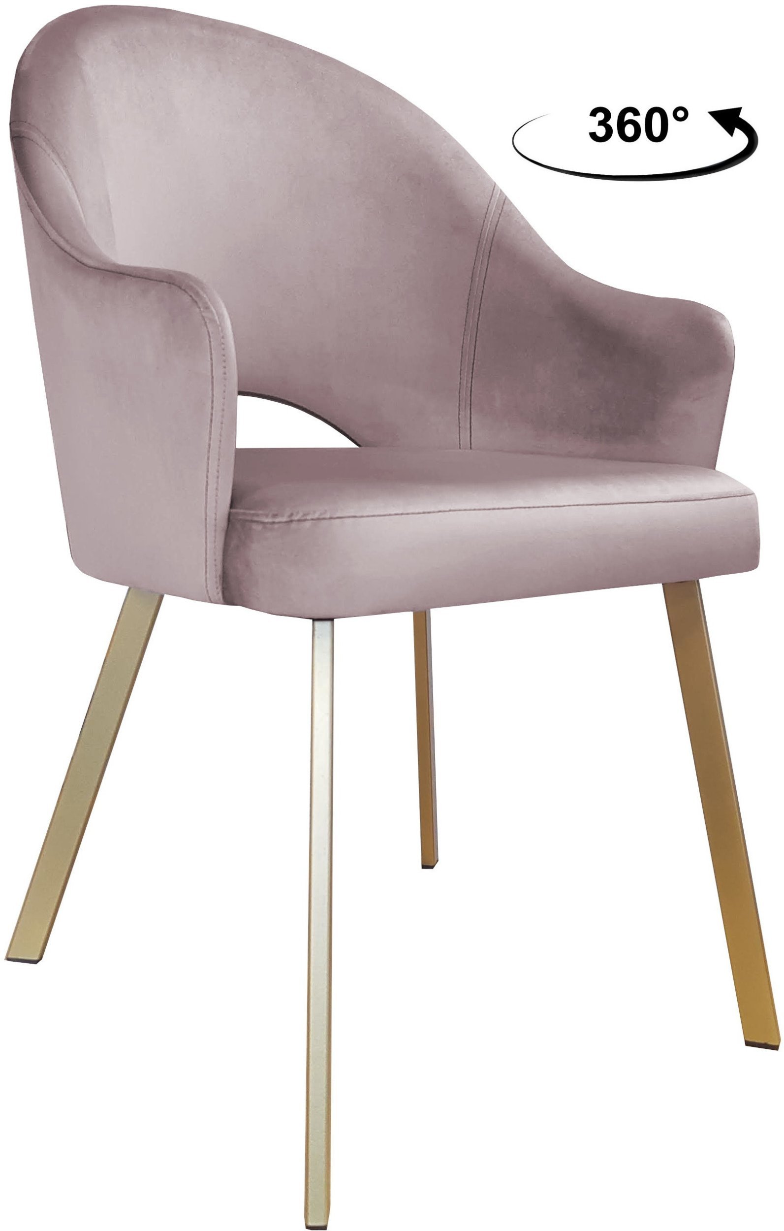 Krzesło obrotowe Velvet podstawa Profil złota MG55