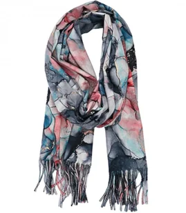 Szal szalik Chusta frędzle ciepły roślinny miękki gładki 180x70 cm - Apaszki i szaliki damskie - miniaturka - grafika 1