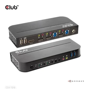 CLUB3D CSV-7210 przełącznik KVM Czarny - Przełączniki KVM - miniaturka - grafika 1
