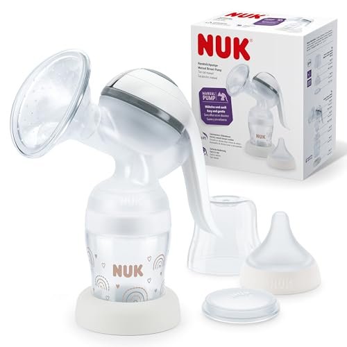 NUK Ręczny laktator | miękka silikonowa podkładka | ergonomiczna dźwignia | z butelką Perfect Match | 150 ml