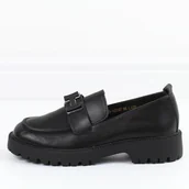 Półbuty damskie - Czarne skórzane lico półbuty damskie Vinceza 62187 - miniaturka - grafika 1