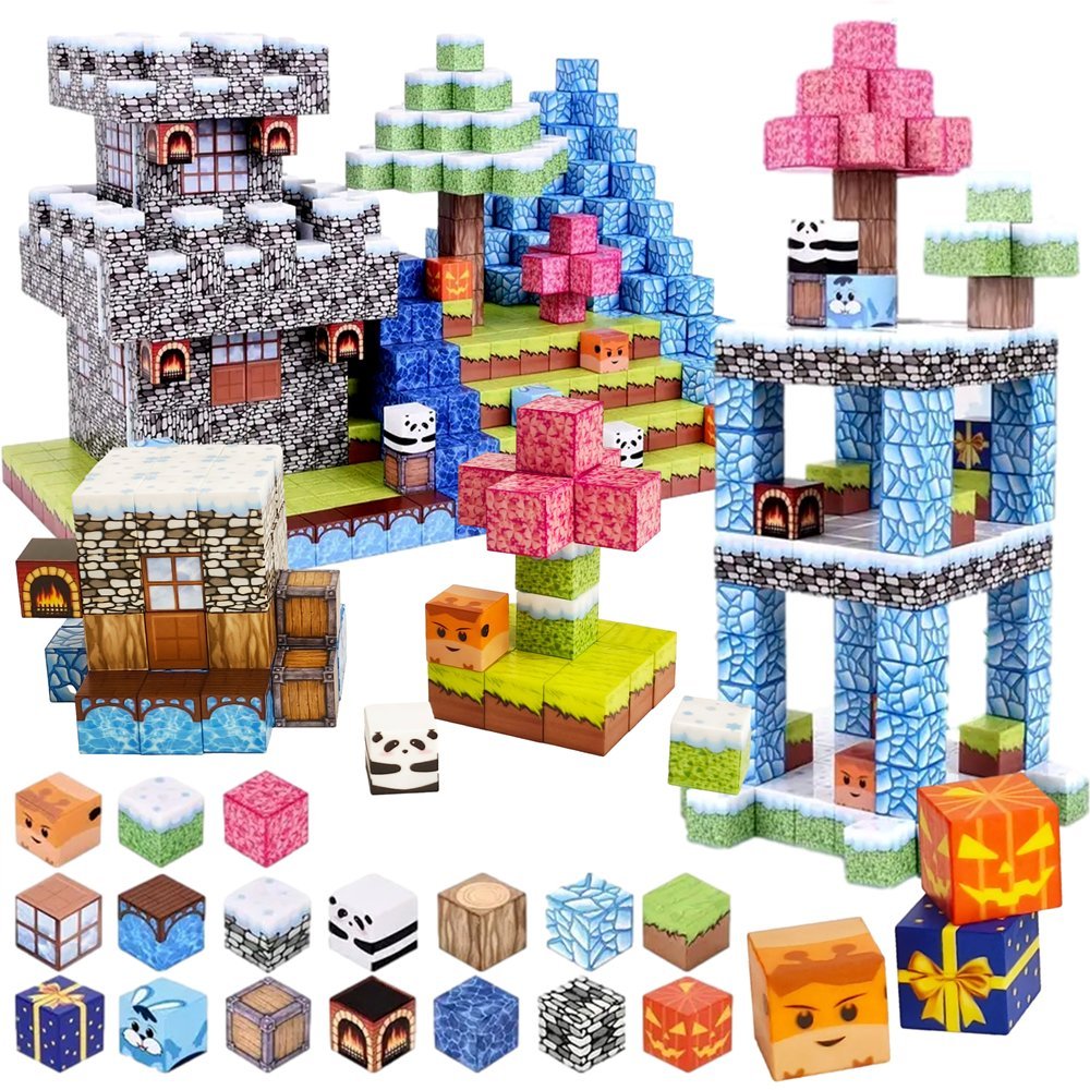 Klocki Magnetyczne Kostki Sześciany 3D Piksele Kreatywne Zestaw Duże Opakowanie 100el