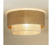 Lampy sufitowe - Duolla - Lampa sufitowa YUTE BOHO 1xE27/15W/230V śr. 45 cm brązowa/kremowa - miniaturka - grafika 1