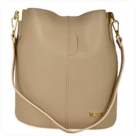 Plecaki worki - Borse in Pelle Torebka skórzana beżowa worek - miniaturka - grafika 1