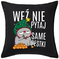 Poduszki dekoracyjne - CZARNA Poduszka świąteczna - miniaturka - grafika 1