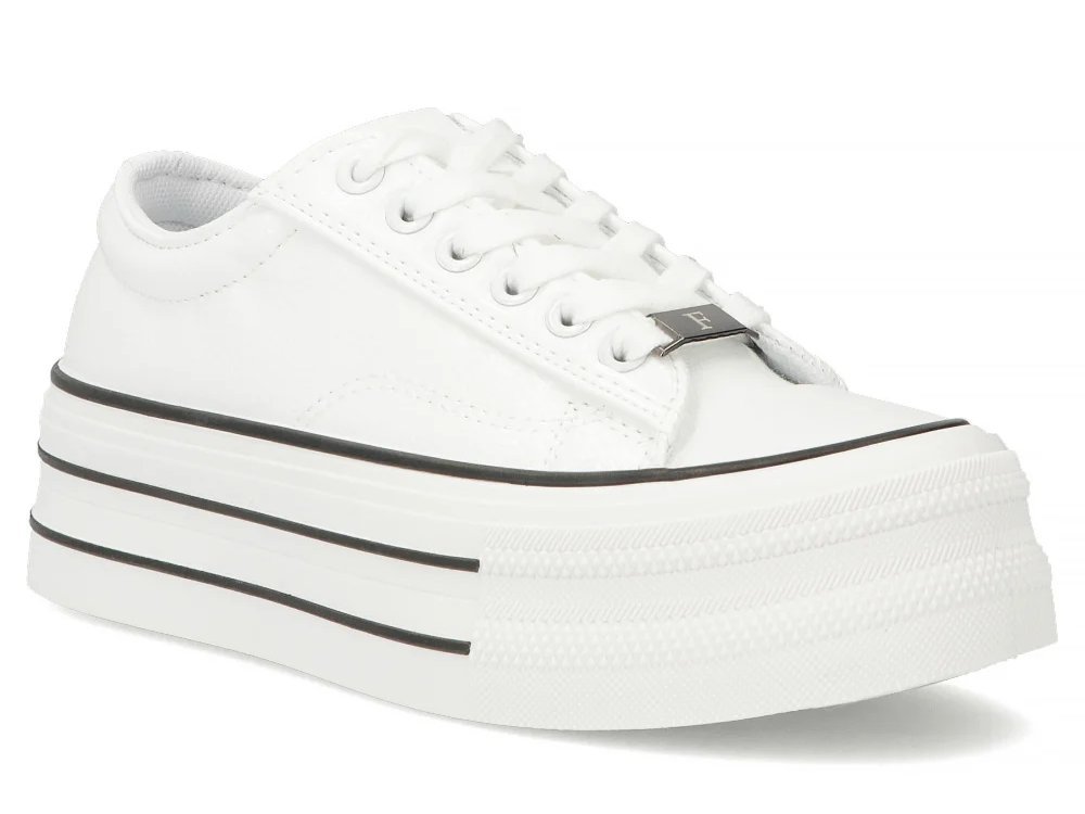 Trampki damskie białe Filippo DTN7862/26 na platformie z ekoskóry-38