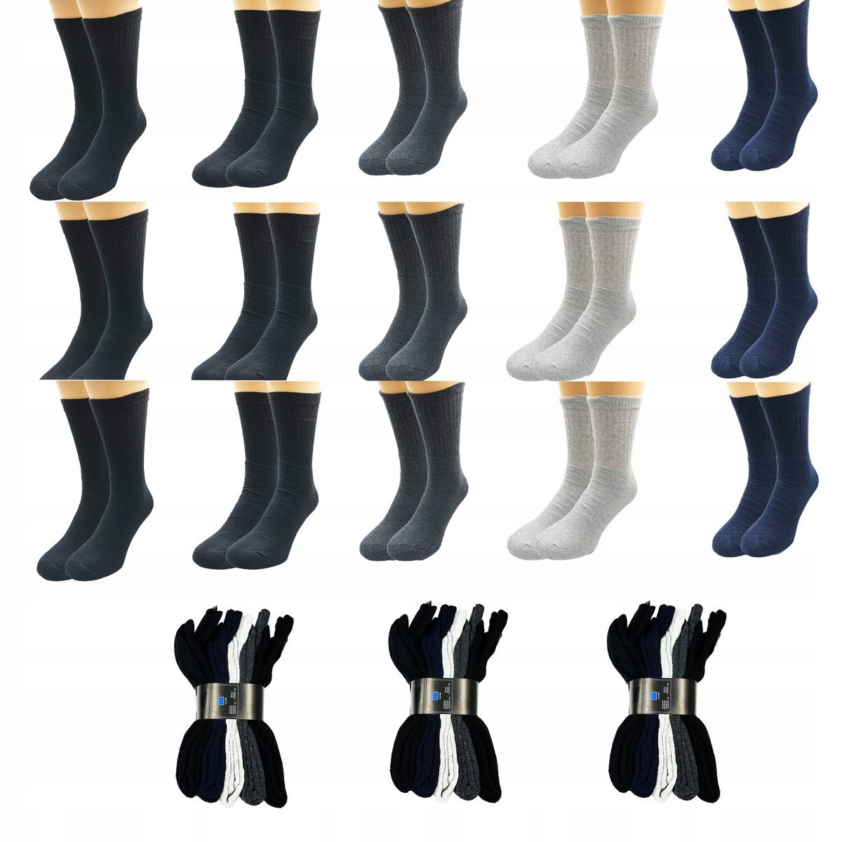 ZESTAW 15 par SKARPETY MEGA MIX frotte MĘSKI 39-42