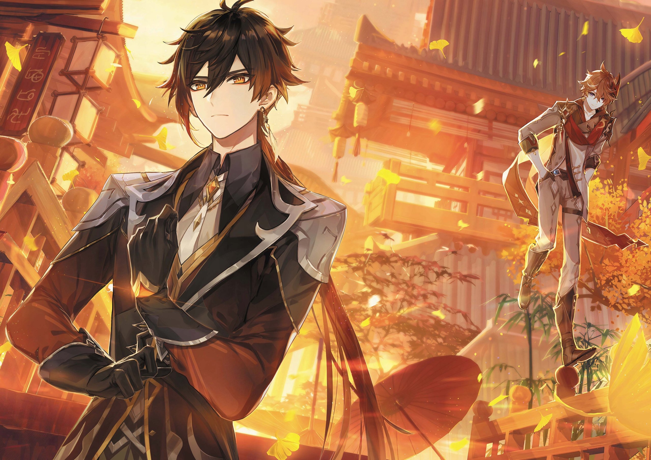 Plakat A3 Genshin Impact Anime Zhongli Tartaglia