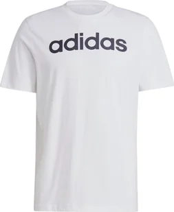 Koszulka męska adidas Essentials Single Jersey Linear Embroidered Logo Tee biała IC9276-M - Koszulki męskie - miniaturka - grafika 1
