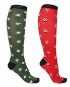 Skarpetki jeździeckie - Kolanówki jeździeckie świąteczne - dwupak - QHP - miniaturka - grafika 1