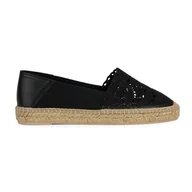 Espadryle damskie - Geox Damskie sandały D Lampedusa D Espadryle Wedge, czarny, 35 EU - miniaturka - grafika 1