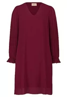 Sukienki - Cartoon Damska sukienka plisowana jednokolorowa, Red Plum, 36 - miniaturka - grafika 1