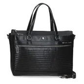 Torby na laptopy - Pepe Jeans Biker Torba na Laptopa 15,6 cala Czarna 42x27x11 cm Poliester z Detalami ze Sztucznej Skóry by Joumma Bags, Czarny (Black), Talla única, torba na laptopa - miniaturka - grafika 1