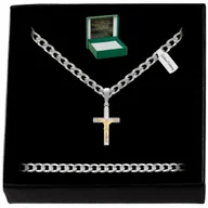 Biżuteria dla dzieci - ŁAŃCUSZEK SREBRNY I KRZYŻYK PRÓBA PR. 925 KOMUNIA - miniaturka - grafika 1