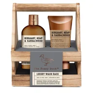 Zestawy kosmetyków damskich - Baylis & Harding The Fuzzy Duck Bergamot, Hemp & Sandalwood Men's - zestaw kosmetyków pielęgnacyjnych dla mżężczyzn na drewnainym stojaku - miniaturka - grafika 1