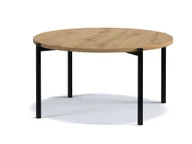 Ławy i stoliki kawowe - Stolik Kawowy SIGMA SM-01 Dąb Artisan Do Salonu Czarne Metalowe Nogi Okrągły - miniaturka - grafika 1