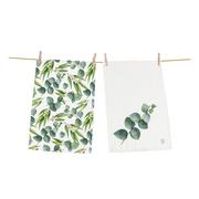 Ściereczki, gąbki, czyściki - Zestaw 2 bawełnianych ręczników kuchennych Butter Kings Floating Eucalyptus, 50x70 cm - miniaturka - grafika 1
