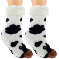 Skarpetki dla dzieci - HIPOALERGICZNE DZIECIECE CIEPŁE SKARPETKI ZIMOWE ANTYPOŚLIZGOWE 24-27 BIAŁE - miniaturka - grafika 1